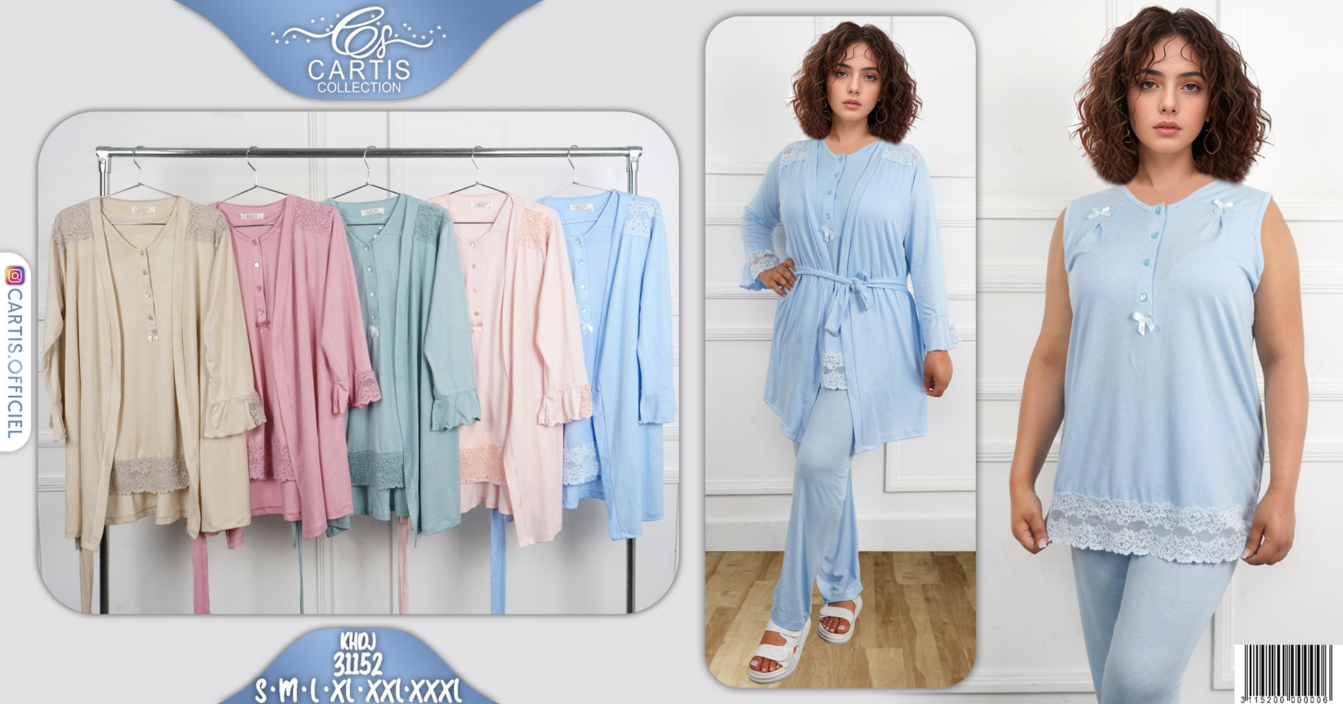 3 Pieces Femme Pyjama