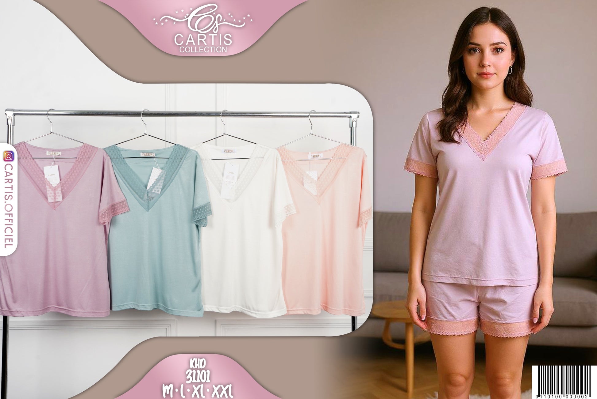 Pyjama Short Col V