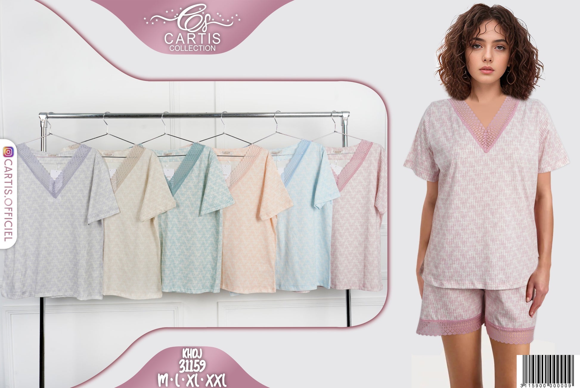 Pyjama short et T-Shirt Col V