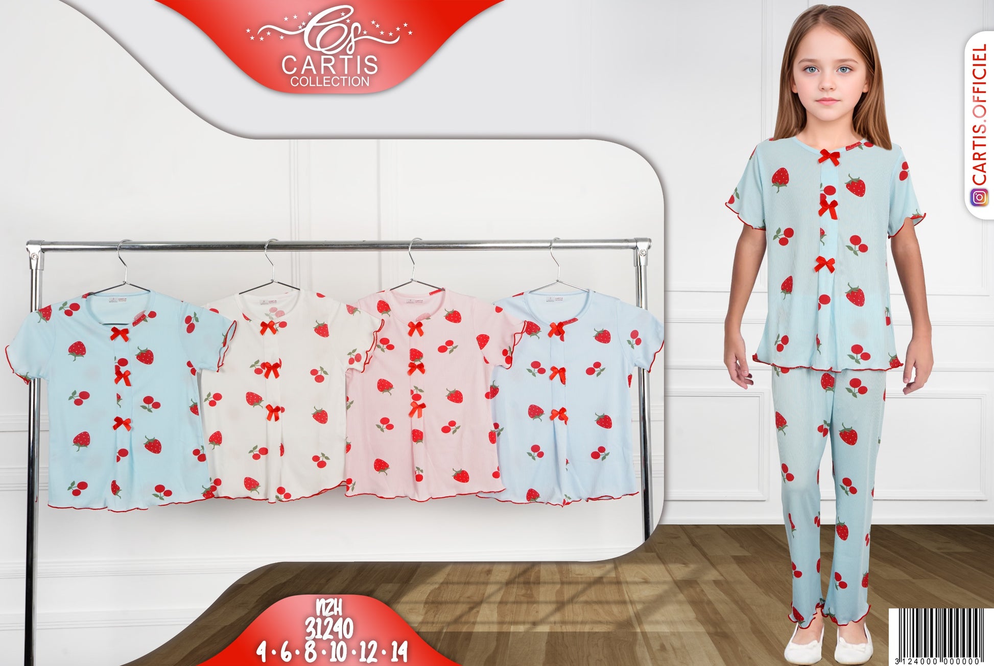 Pyjama Enfant Fraise & Cerise