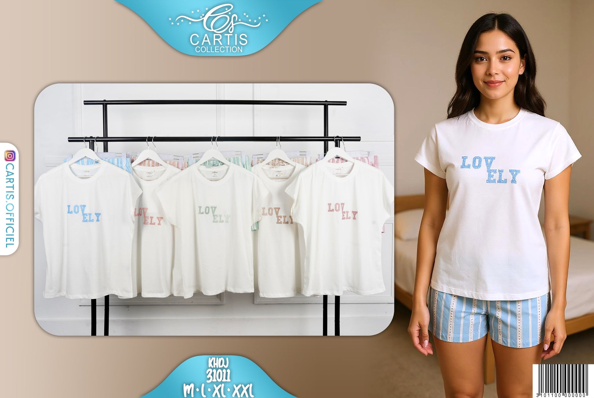 Pyjama short"Lovely"