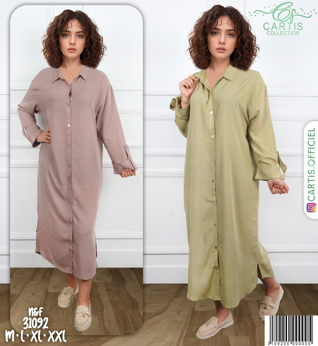 Robe Chemise Longue Unie