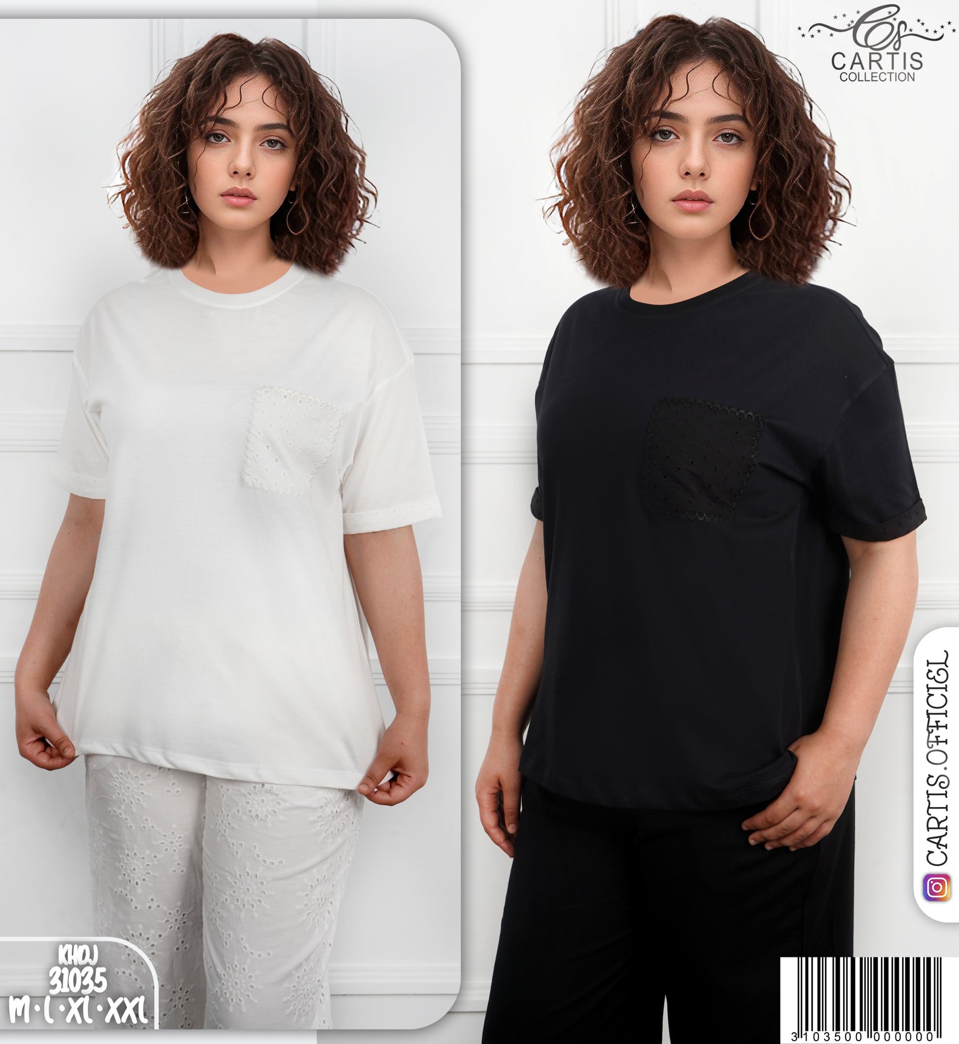 T-shirt Uni avec Poche Brodée
