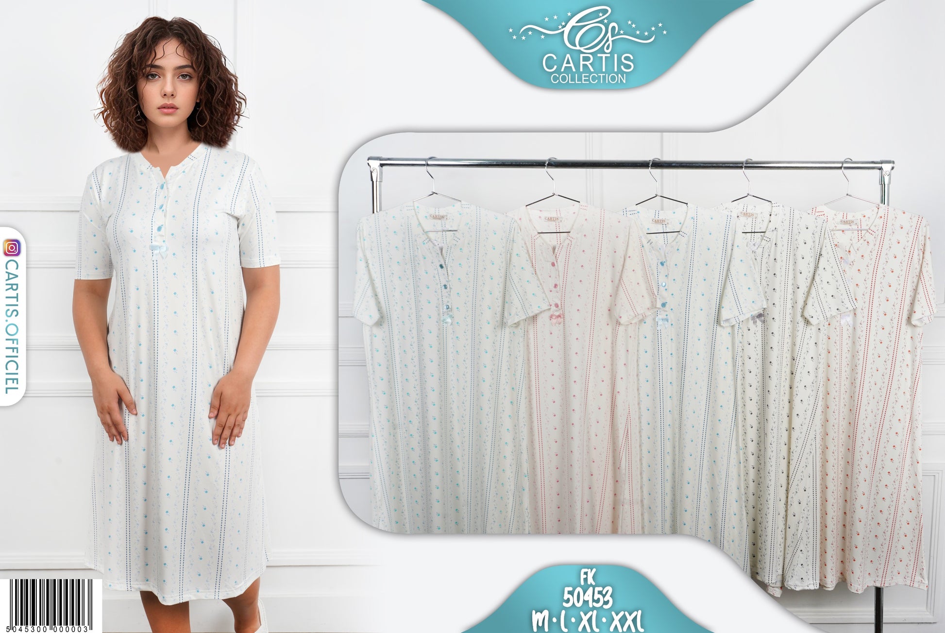 Robe pyjama à Motifs Floraux