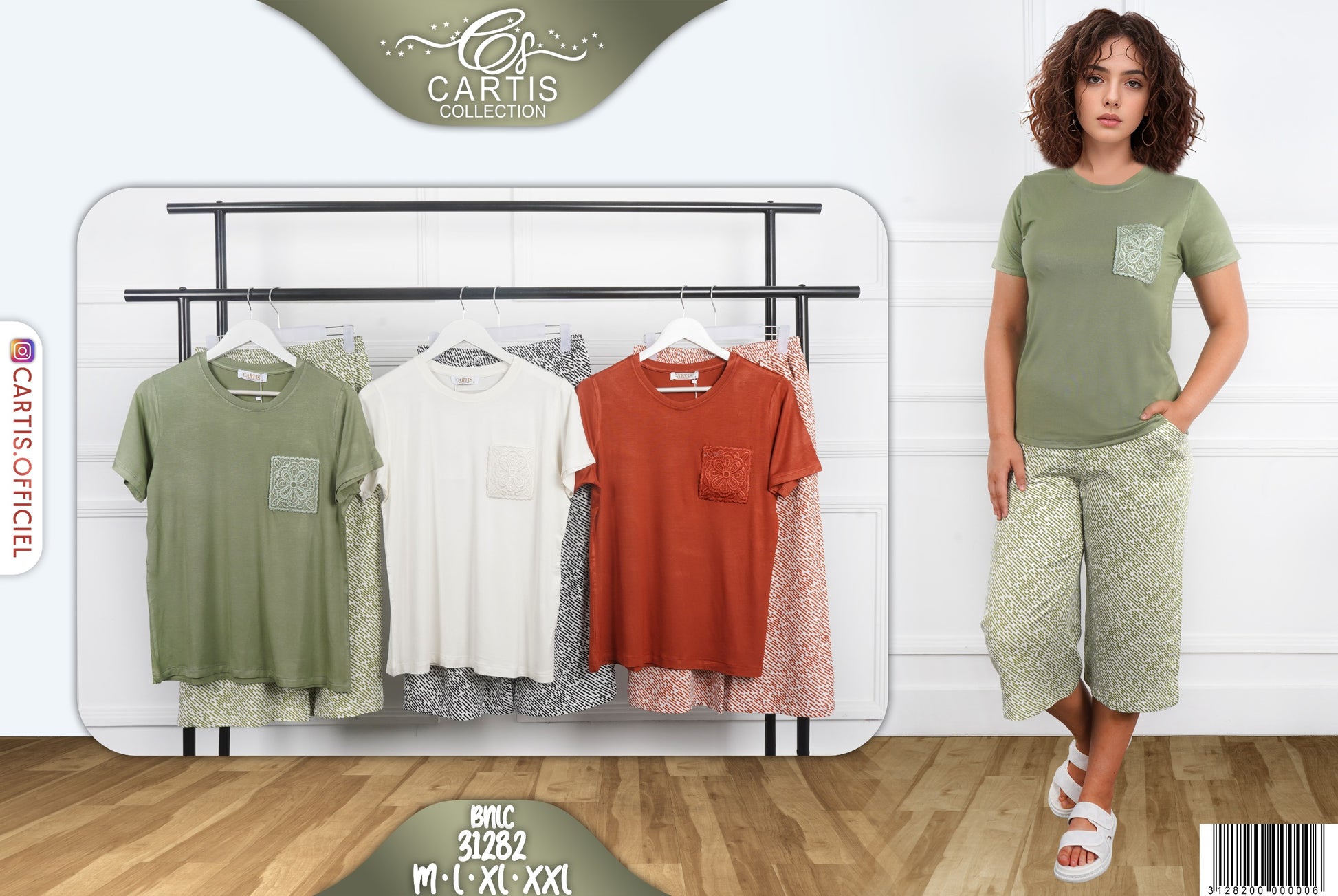 Pyjama Femme Poche Brodée