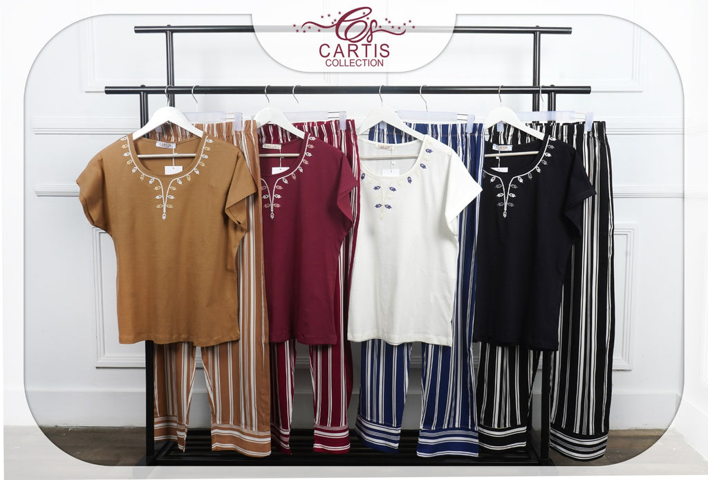 Pyjama à Rayures haut brodé