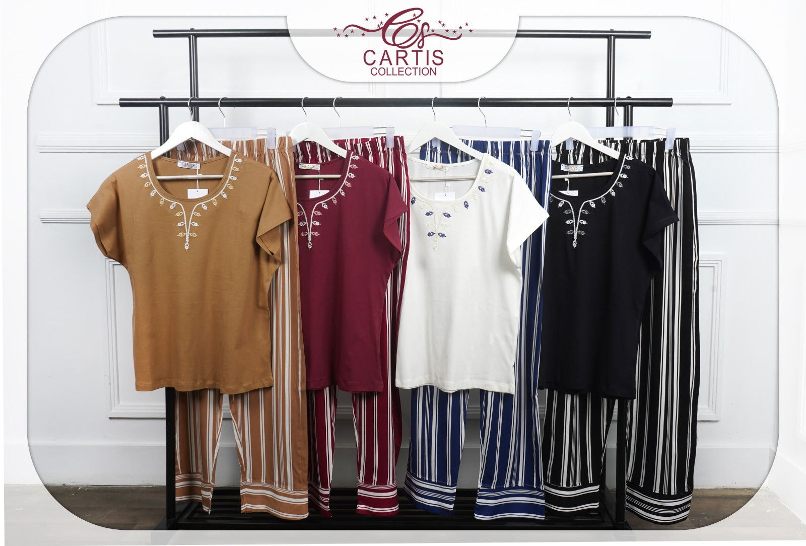 Pyjama à Rayures haut brodé