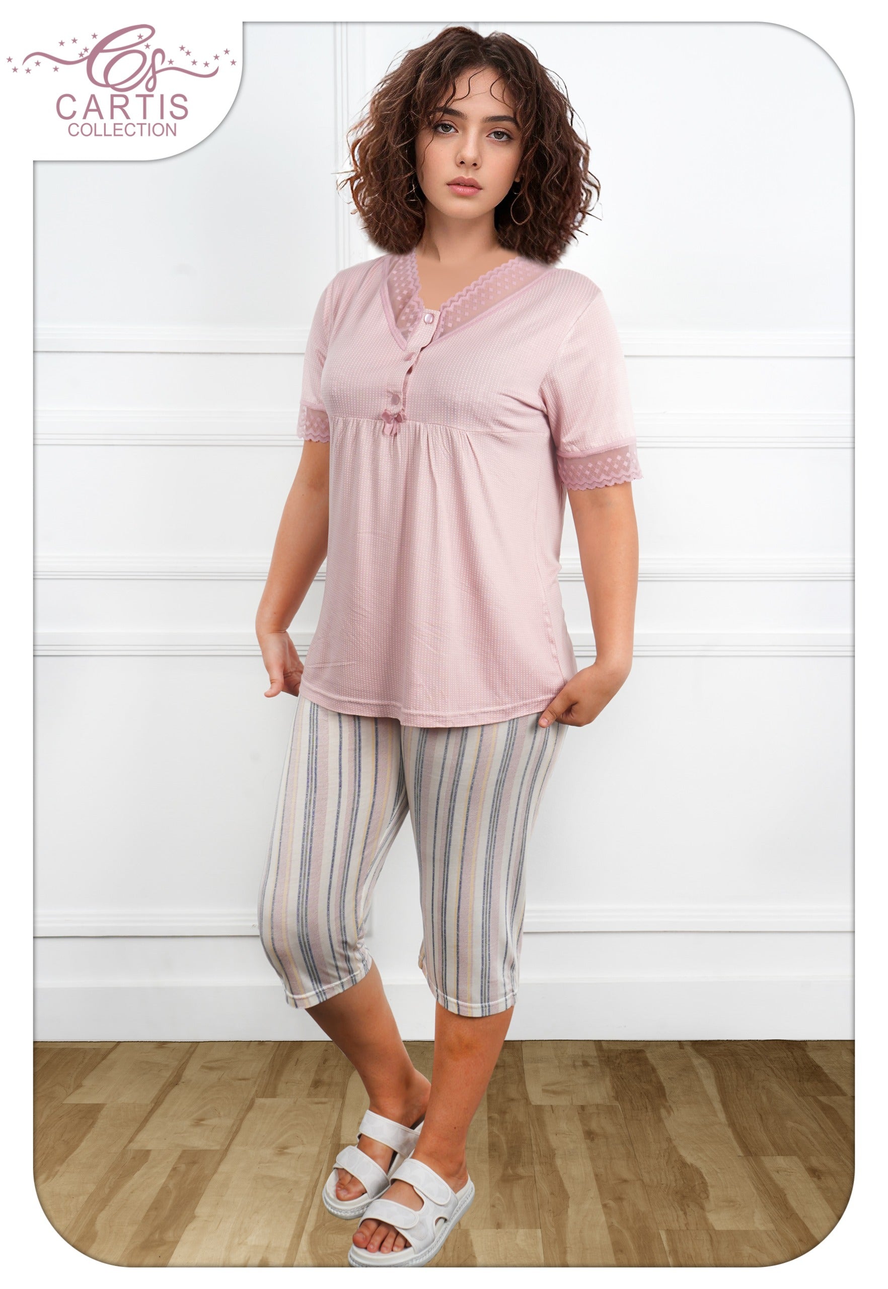 Pyjama Douceur Chic – Boutonné & Dentelle