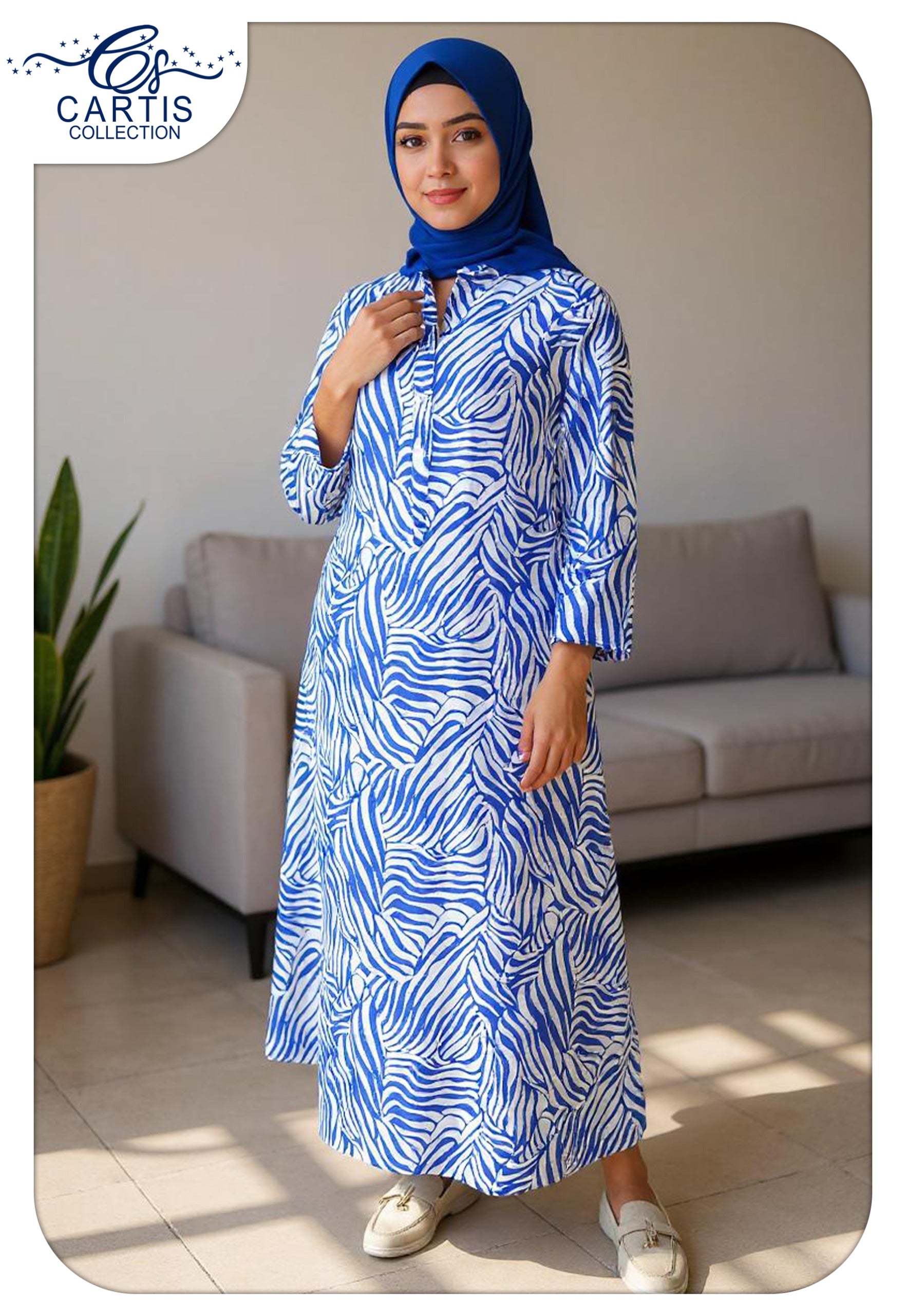 Robe Modeste à Rayures Zébrées