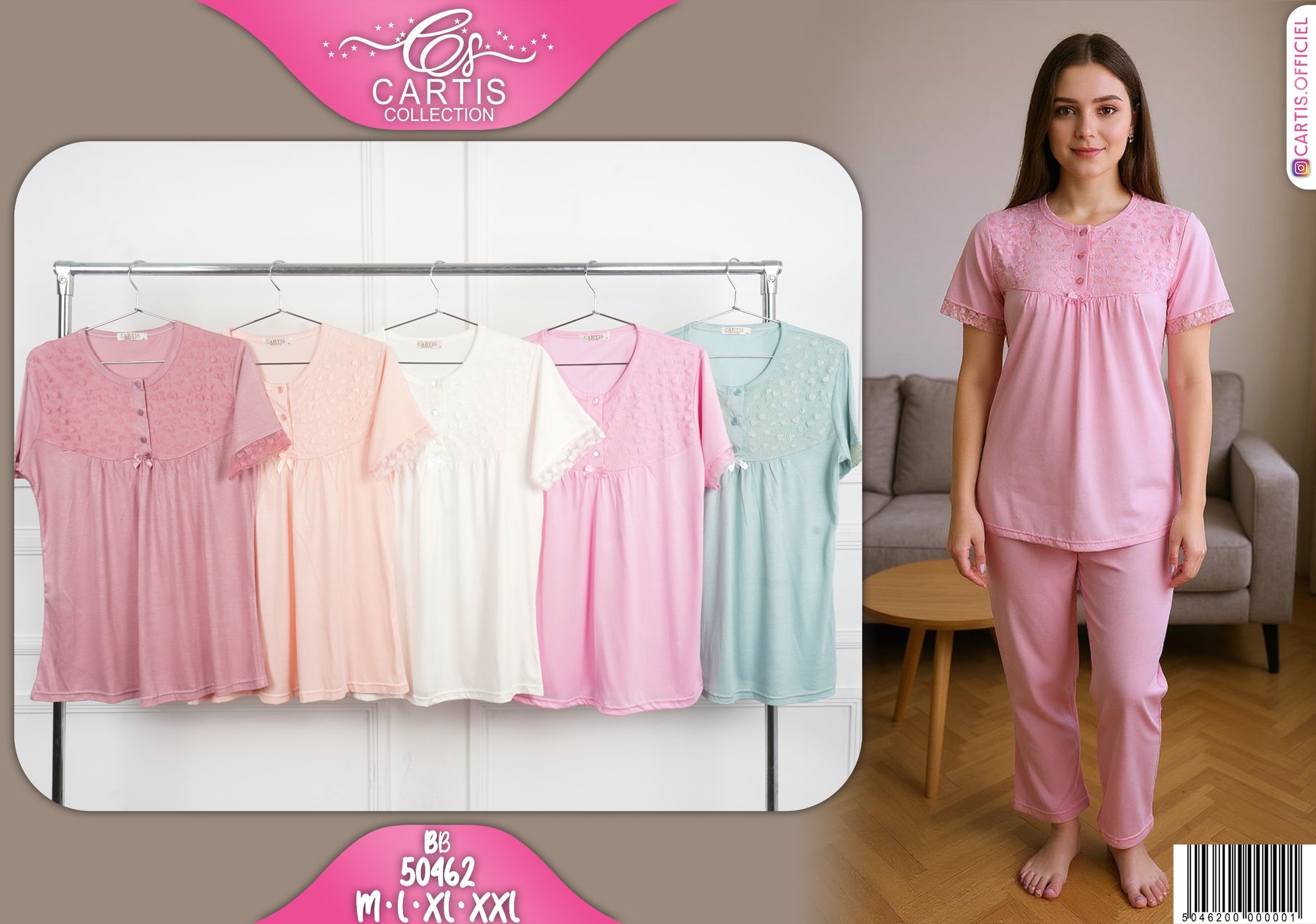 Pyjama Femme Brodé Dentelle
