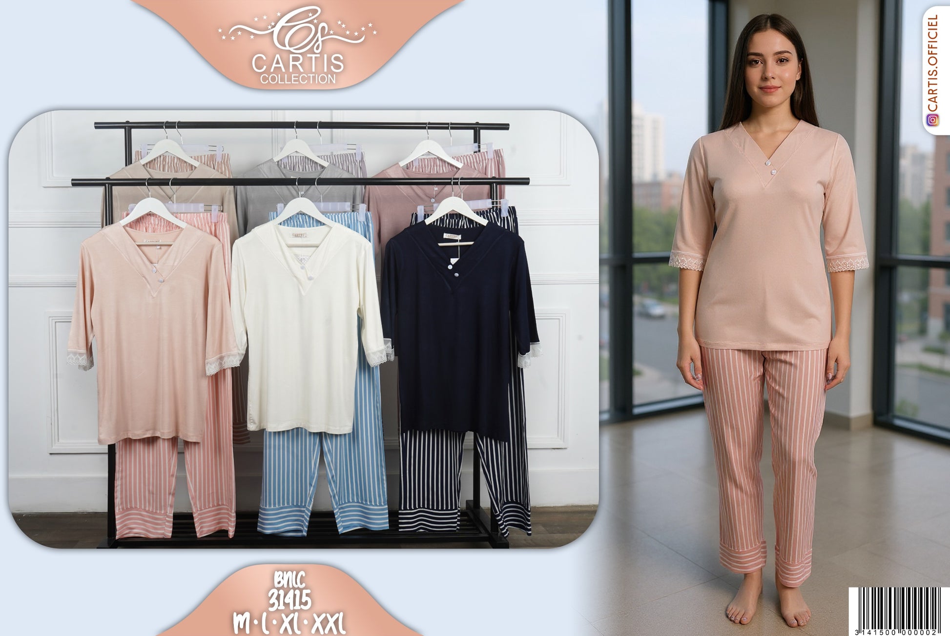 Pyjama Élégance Rayée
