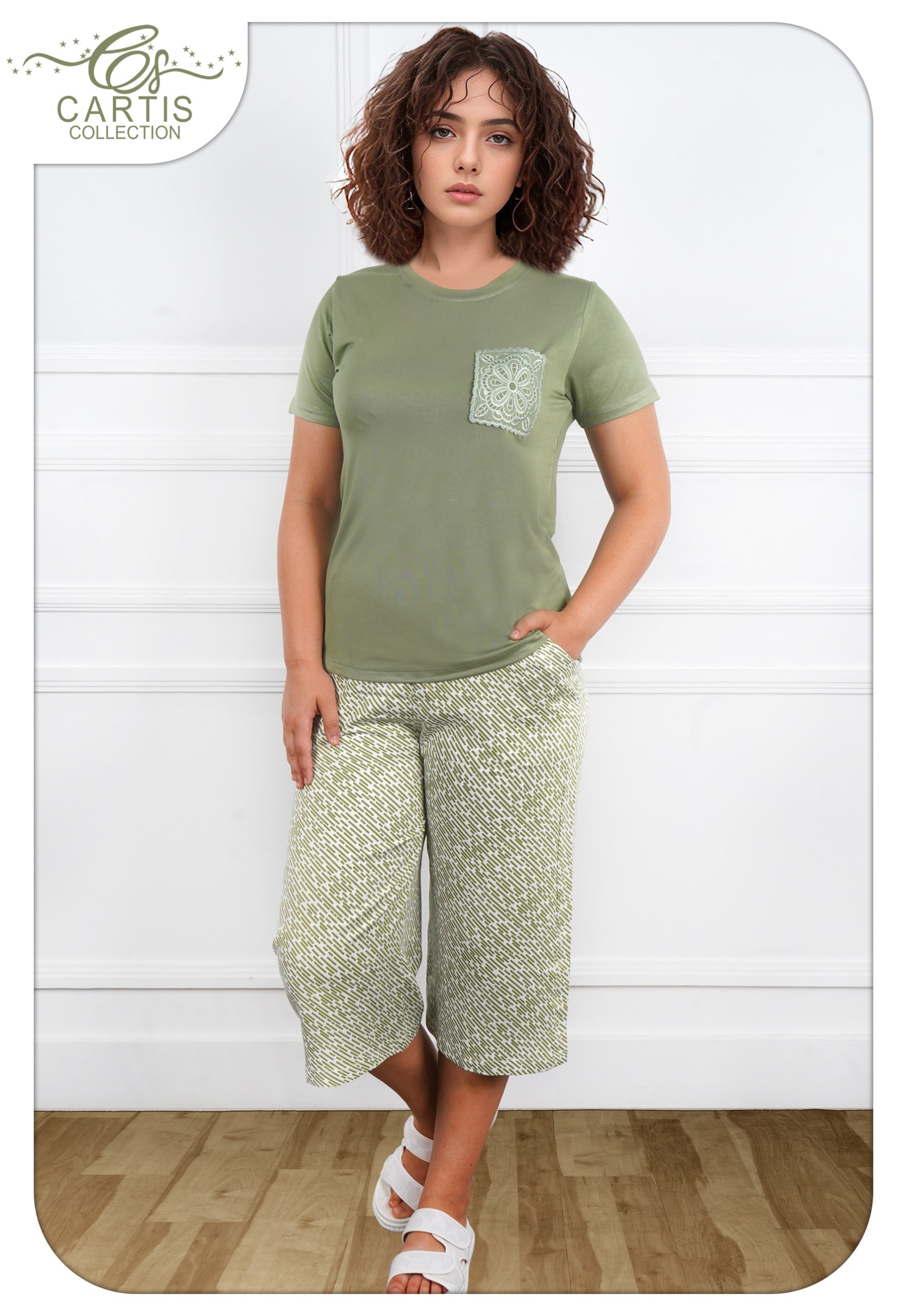 Pyjama Femme Poche Brodée